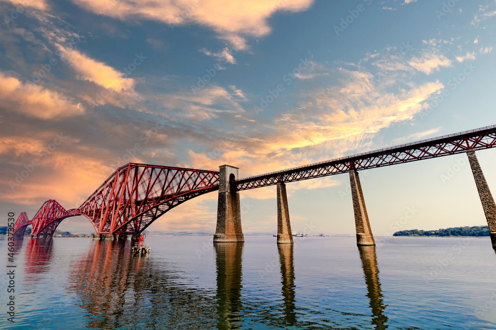 Naklejka premium bridge at sunset