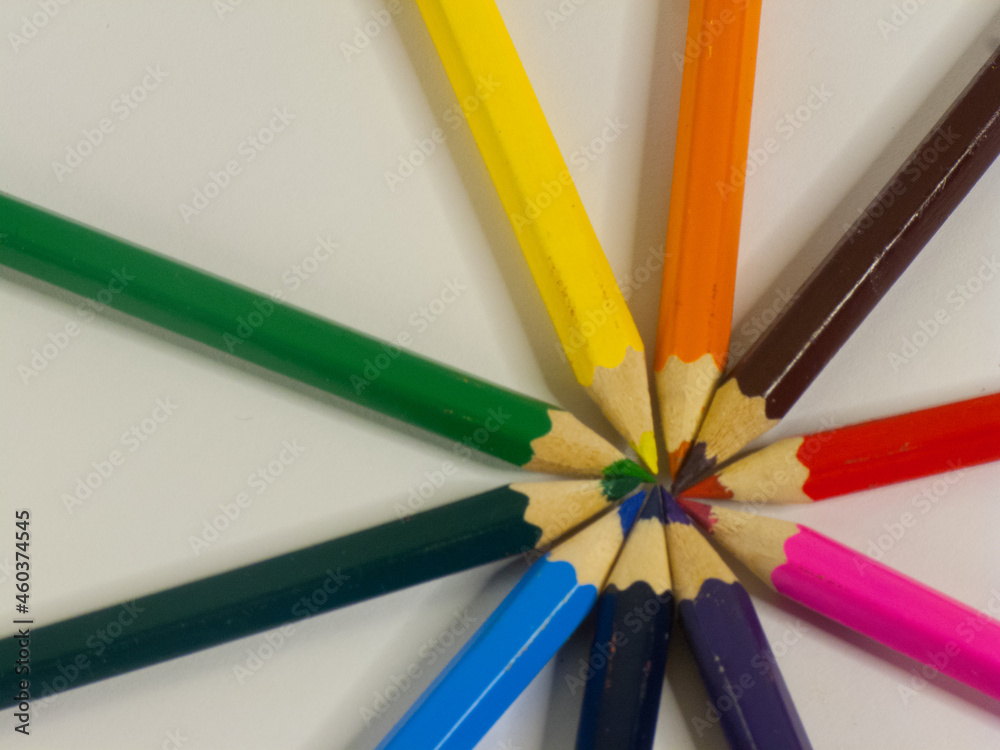 Multi-colored pencils. Subject shooting. Multi-colored pencils. Subject shooting.