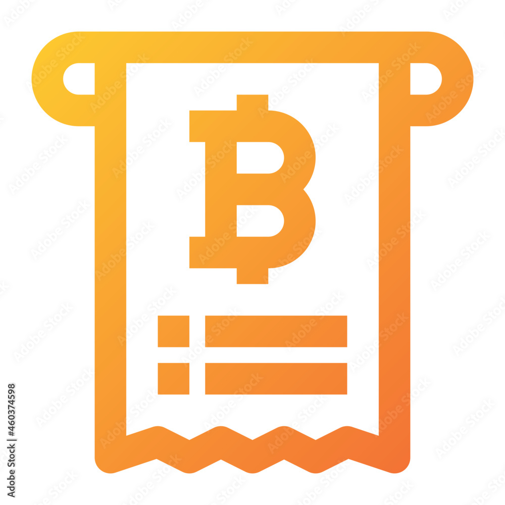 bitcoin bill icon illustration