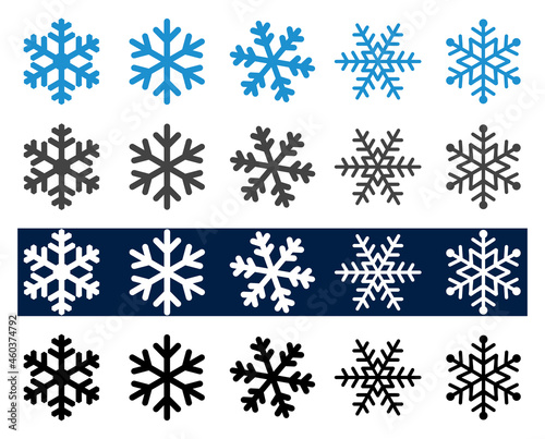 snvi55 SetNewVectorIllustration snvi - 20 Schneeflocke Set . icons . Eiskristalle . Schneeflocke - english - snowflake symbols . blue, gray, white, black vector illustration . AI10 / EPS10 . g10755