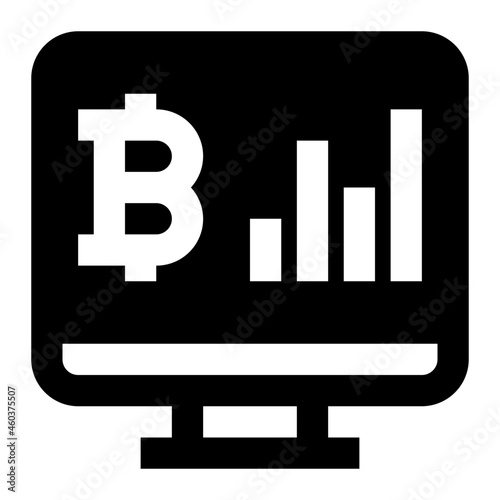 bitcoin analytics icon illustration