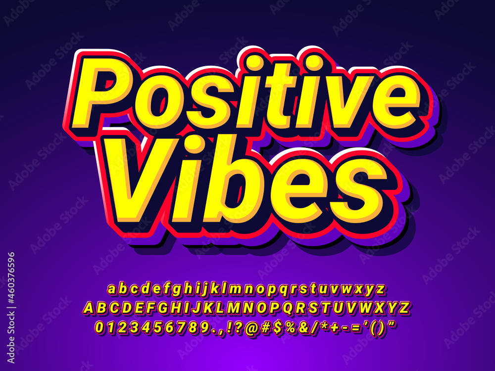 Positive Vibes Youth Bold Text Effect