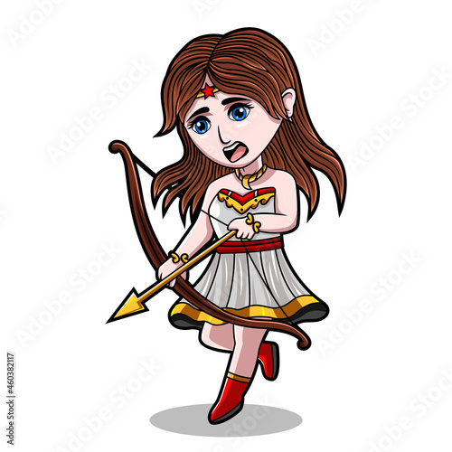Artemis chibi mascot logo design