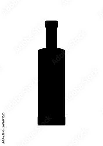 Wine bottle icon. (Wine bottle vector silhouette) 