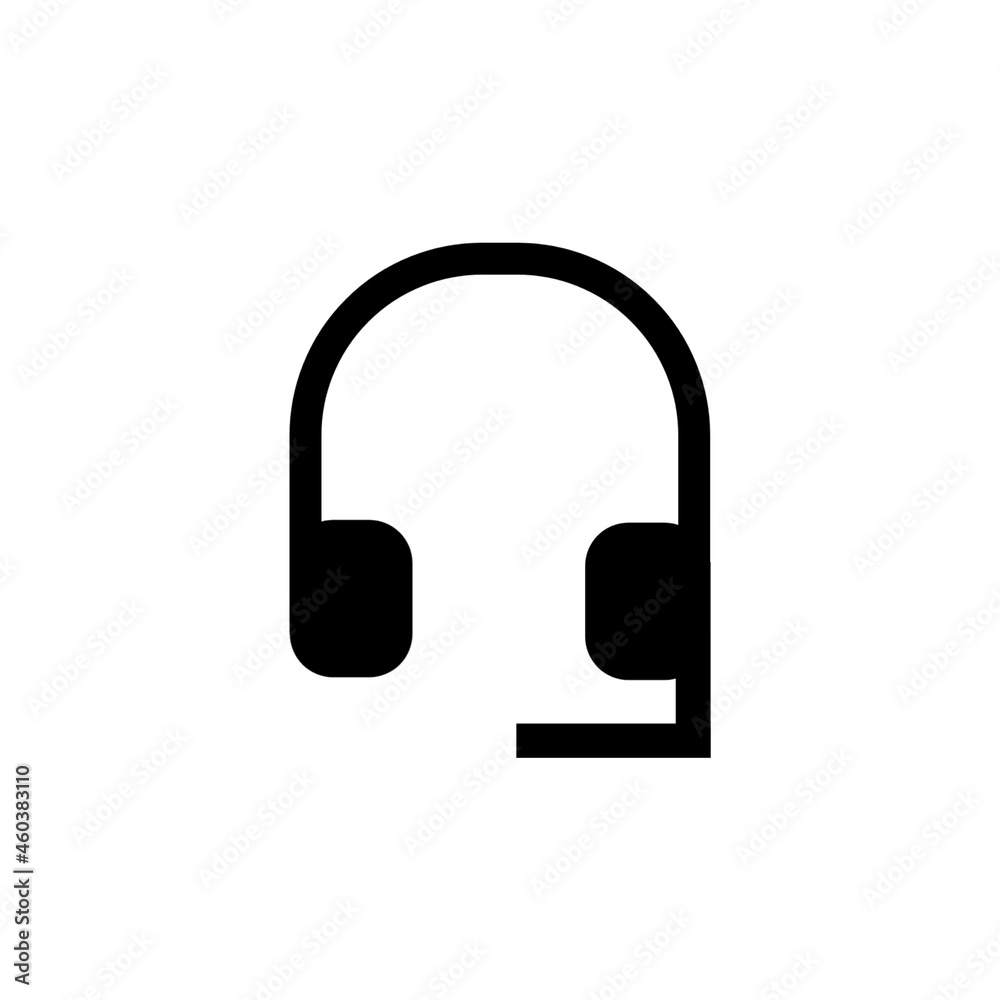 headset or earphone logo black on white background headset or earphone logo black on white background