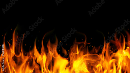 Fire frame abstract yellow background