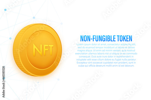 Flat illustration with nft concept. Banner vector. Flat design. Vector design art.