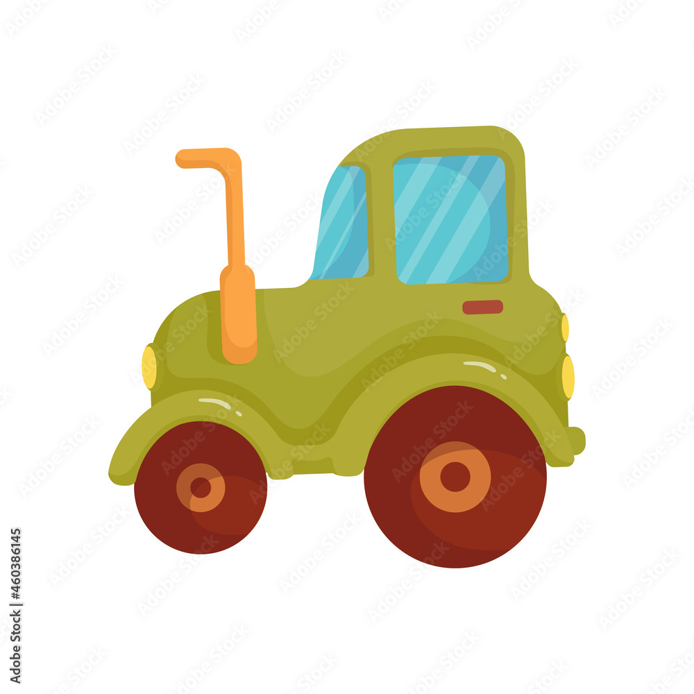 Kids toy
green tractor cartoon vector graphics.