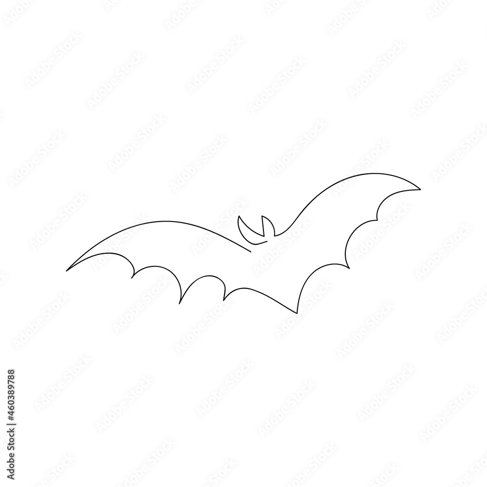 The bat flies one line art. Continuous line drawing of halloween theme, gothic, horrible, scary, night beast, flittermouse, vampire. The bat flies one line art. Continuous line drawing of halloween theme, gothic, horrible, scary, night beast, flittermouse, vampire.