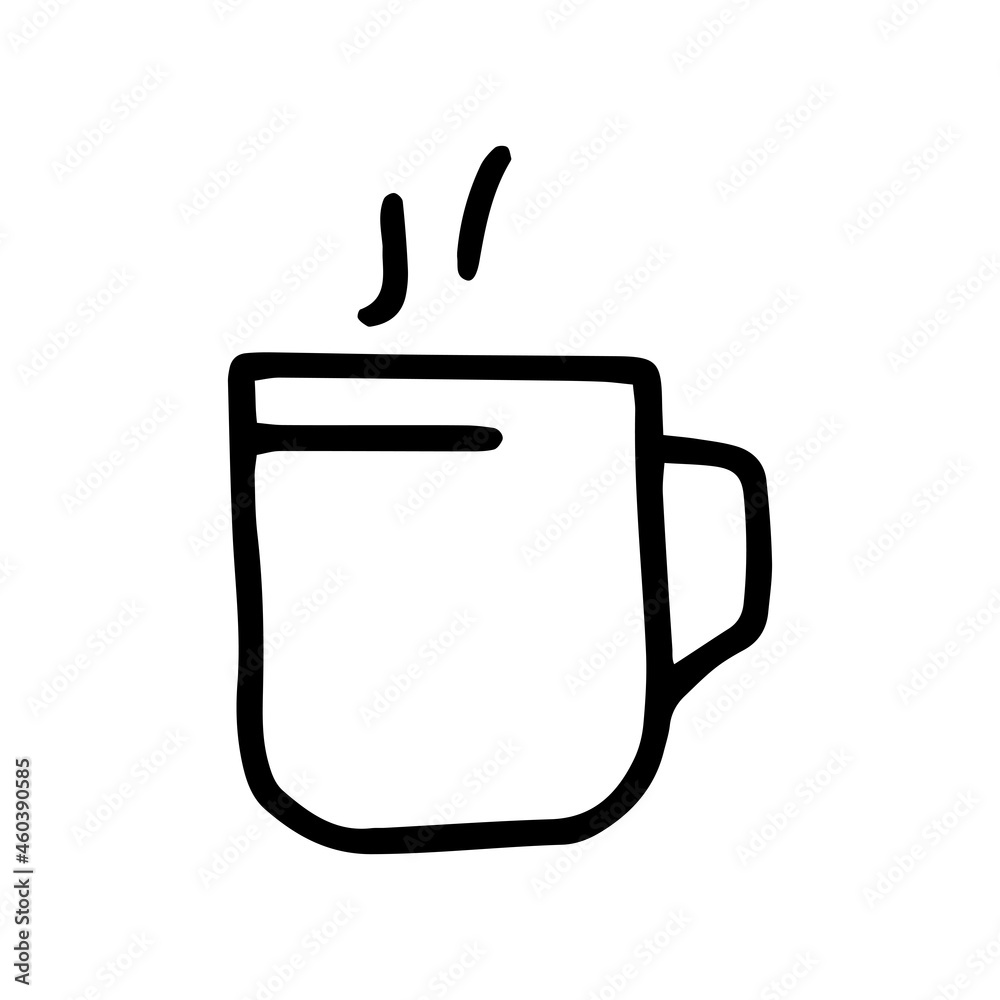 Obraz premium coffee mug line vector doodle simple icon