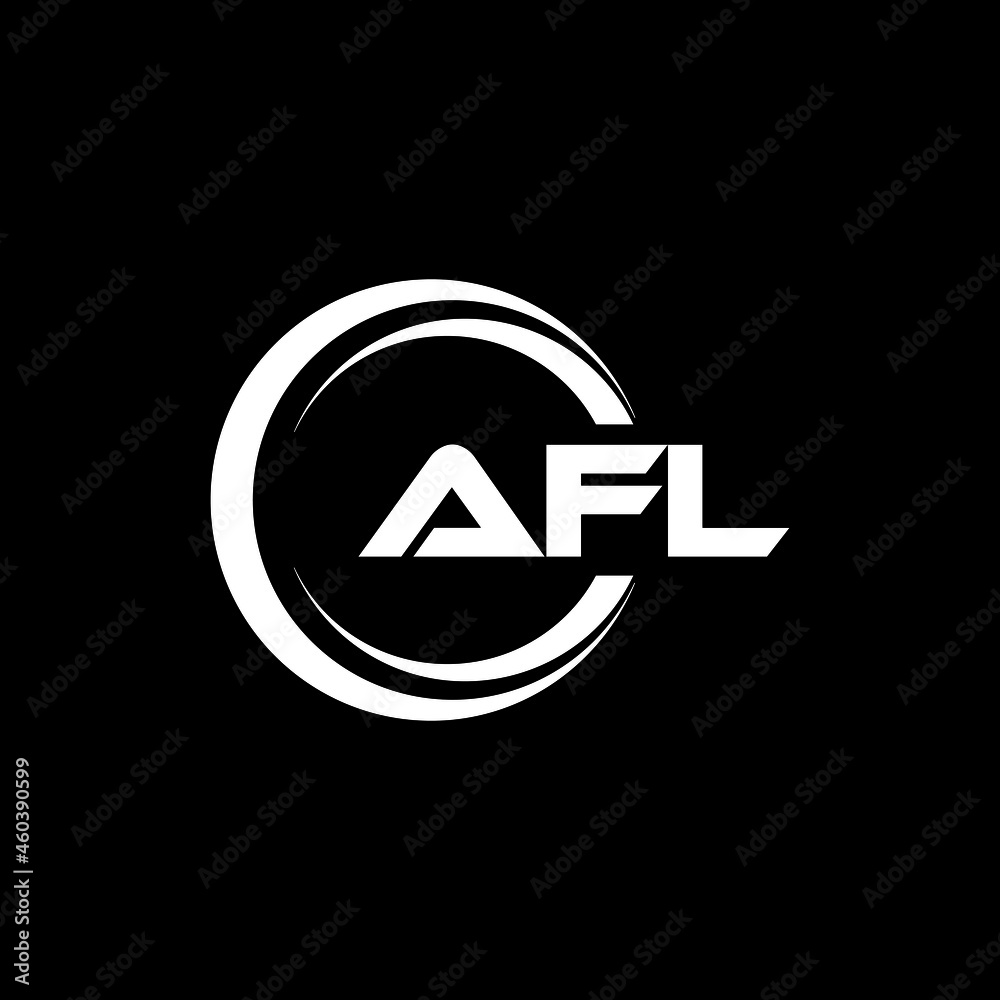 Vecteur Stock AFL letter logo design with black background in ...