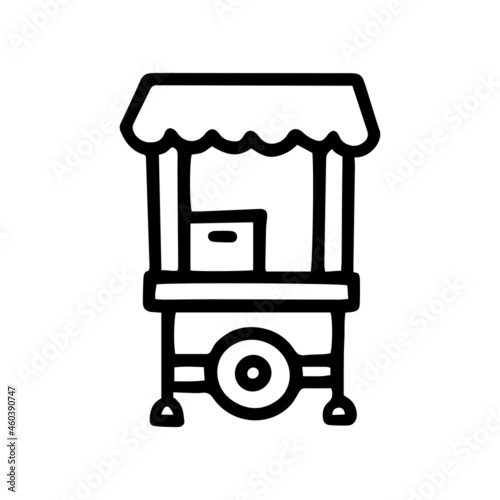 wheel kiosk line vector doodle simple icon