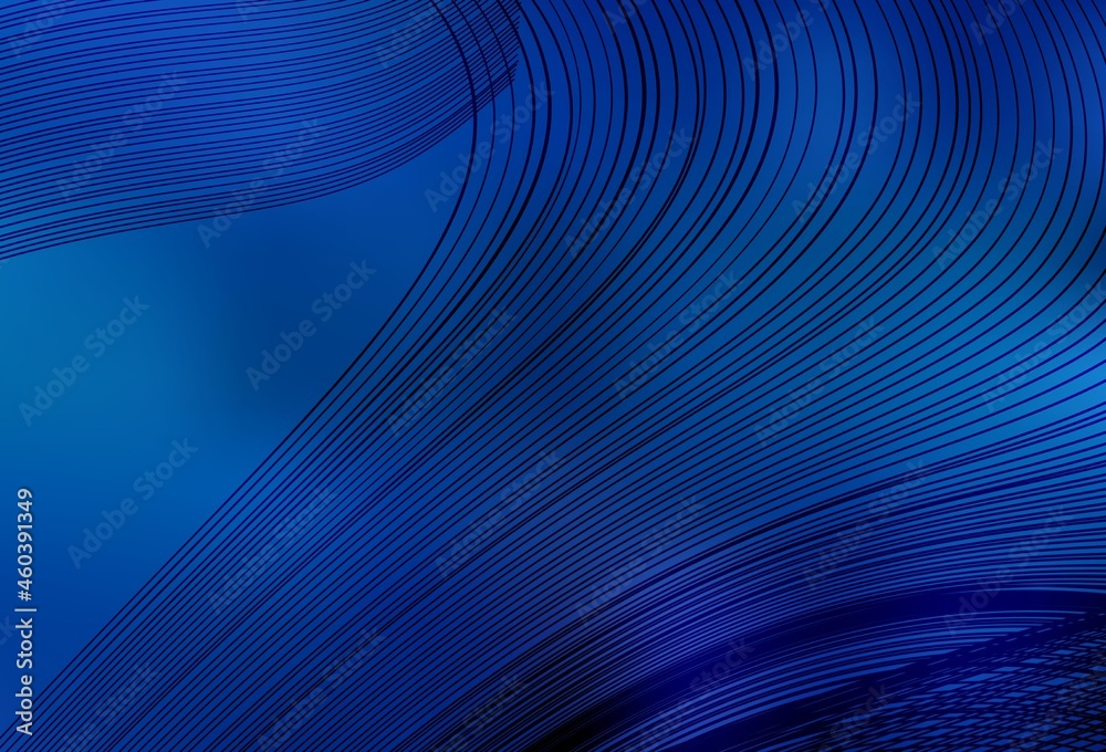 Naklejka premium Light BLUE vector background with curved lines.