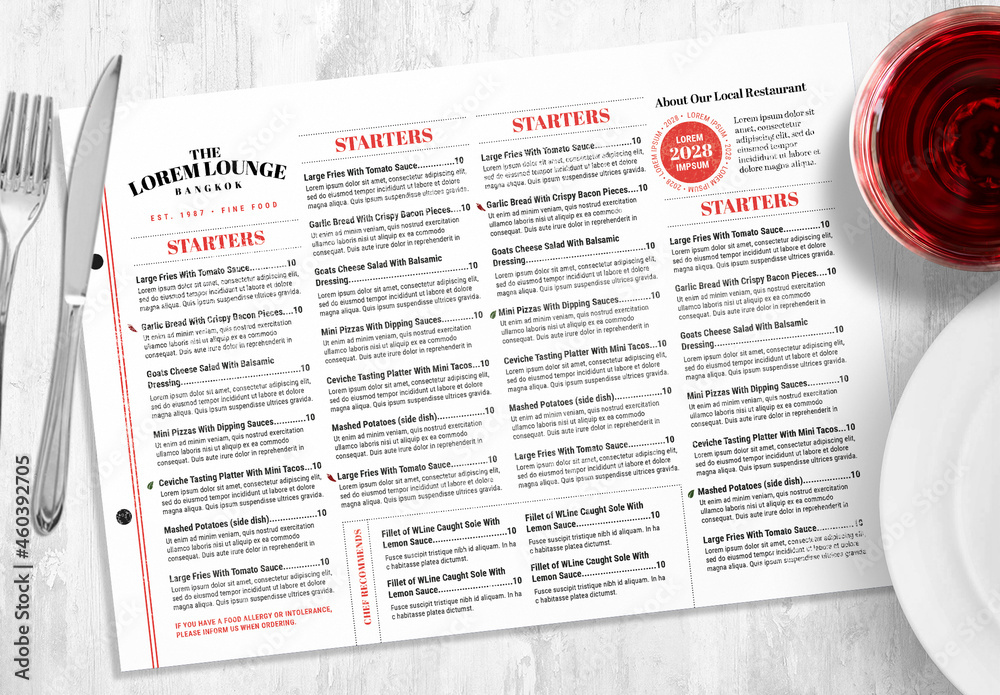 Landscape Menu Layout Stock Template | Adobe Stock