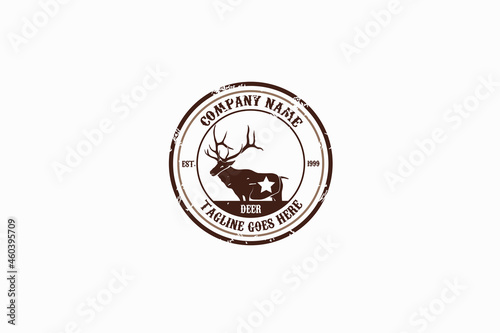 Deer Vintage Retro Emblem Concept Logo