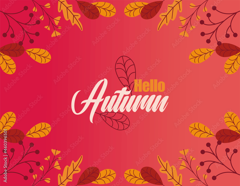 Autumn concept - banner, leaves illutration