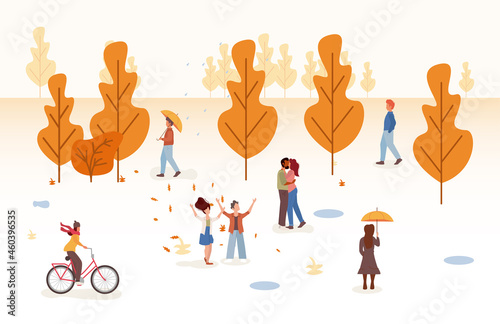 Autumn concept - people celebration  holiday illustration