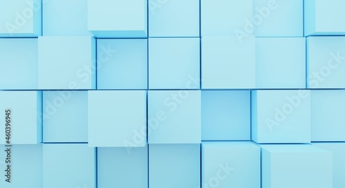 blue cubes background 3d rendering