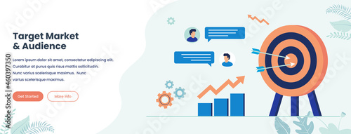 Target market and customer banner illustration. Vector flat suitable for many purposes.