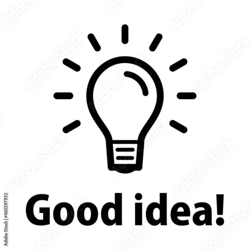 Good idea!　光る電球のアイコン