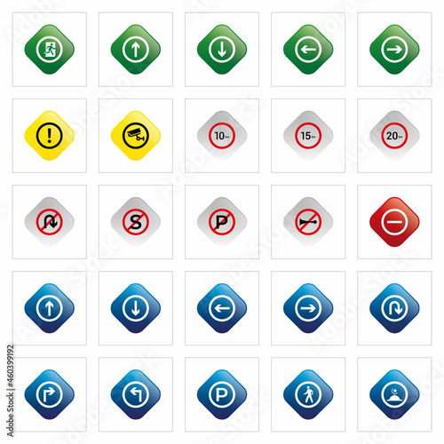 Illustration vector graphic of traffic signs package set. Good for your design