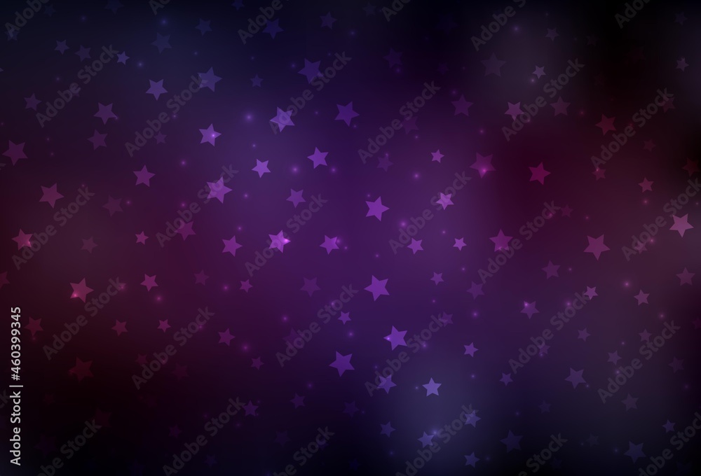 Dark Pink, Yellow vector background with xmas snowflakes, stars.