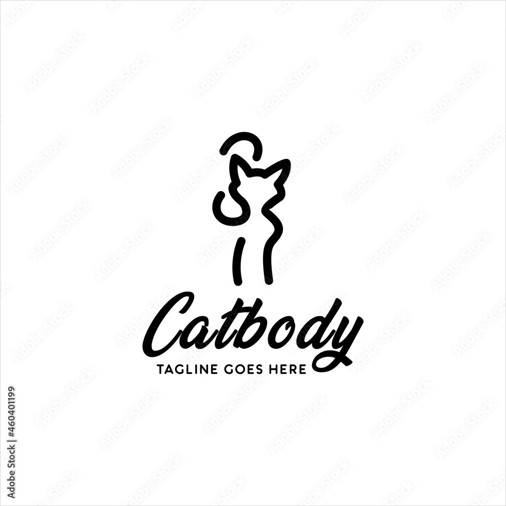 simple cat line art logo icon vector template simple cat line art logo icon vector template
