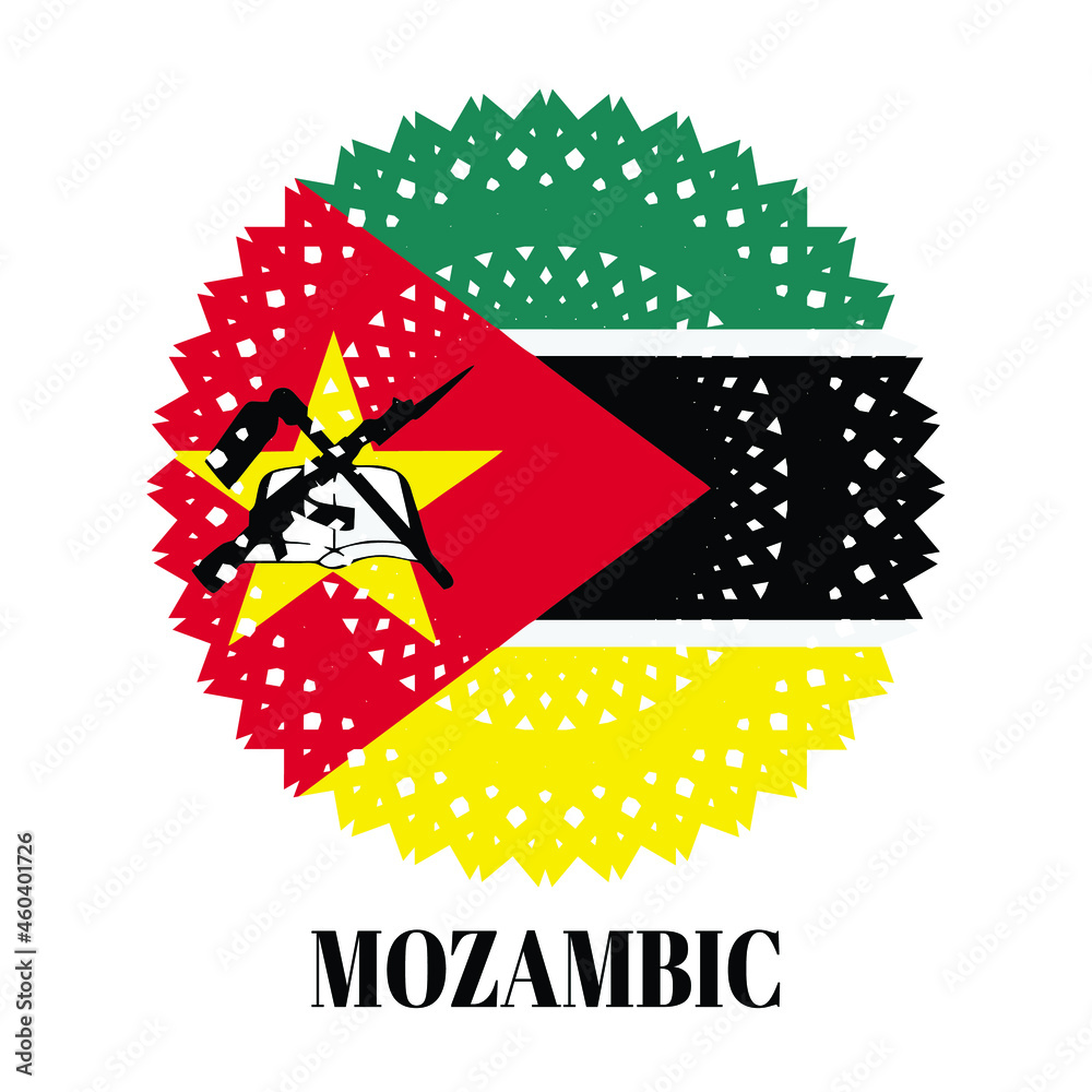 Mozambic flag with elegant medal ornament concept