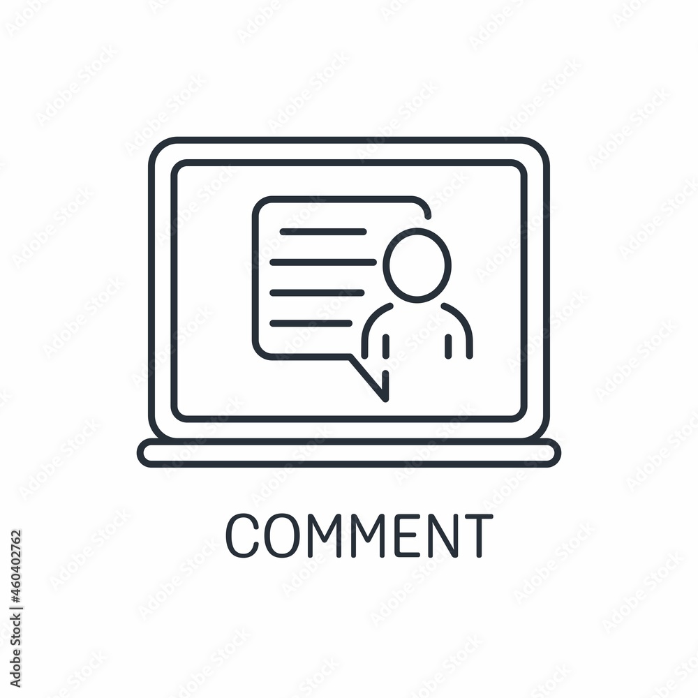 Online support of the event. Professional commentary. Vector linear icon isolated on white background. Online support of the event. Professional commentary. Vector linear icon isolated on white background.