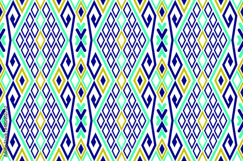 Traditional ethnic geometric patterns design for background carpet wallpaper clothing wrap batik fabric sarong embroidery style vector illustration