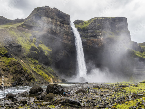 Haifoss waterfall and canyon in Iceland