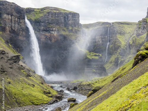 Haifoss waterfall and canyon in Iceland