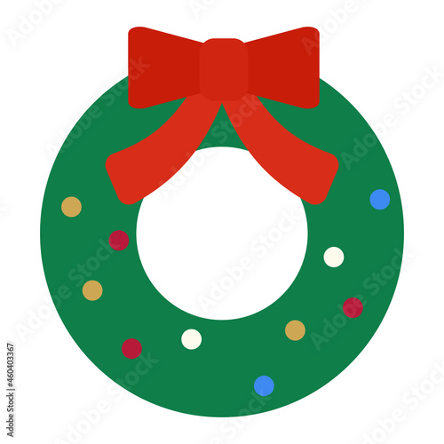 シンプルでかわいいクリスマスリースのイラスト