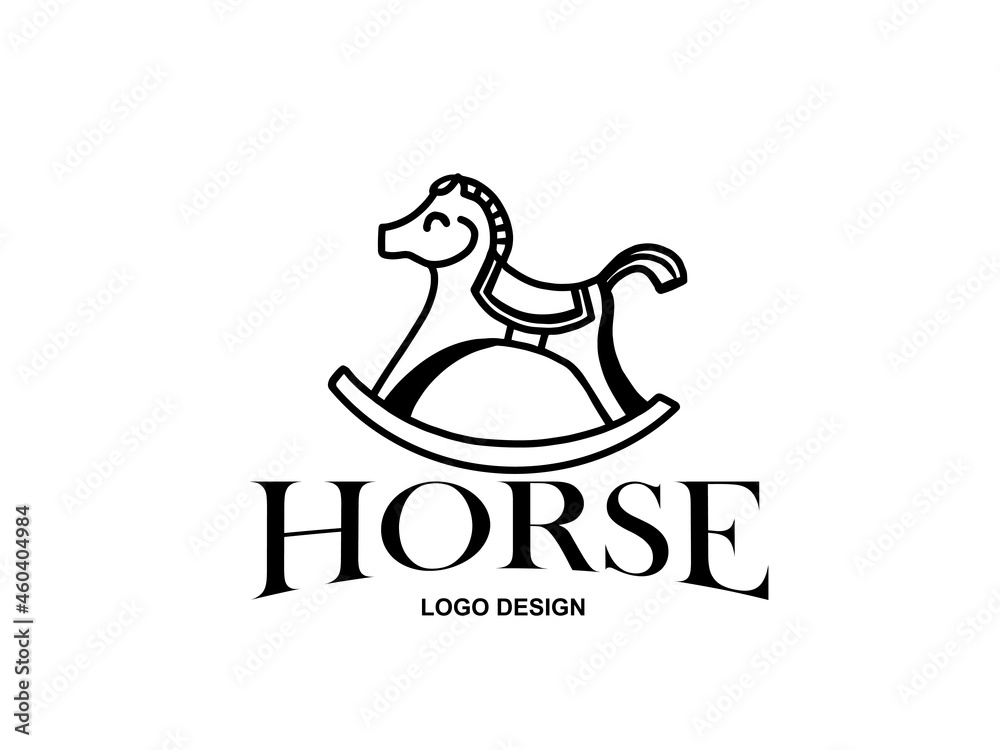 Abstract horse logo, silhouette, simple, line art Abstract horse logo, silhouette, simple, line art