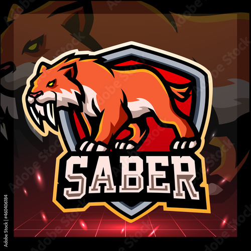 Sabertooth mascot. esport logo desgin