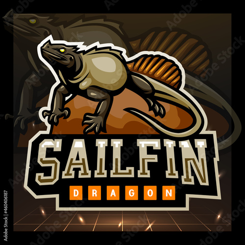 Sailfin dragon mascot. esport logo design