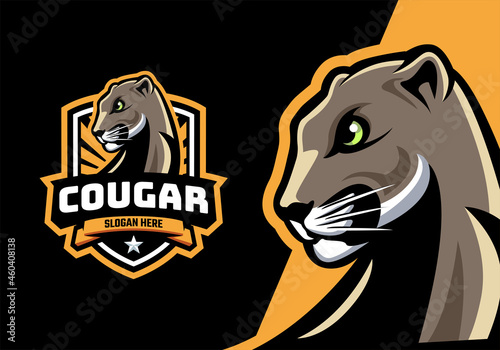 Fototapeta Naklejka Na Ścianę i Meble -  Cougar head mascot logo