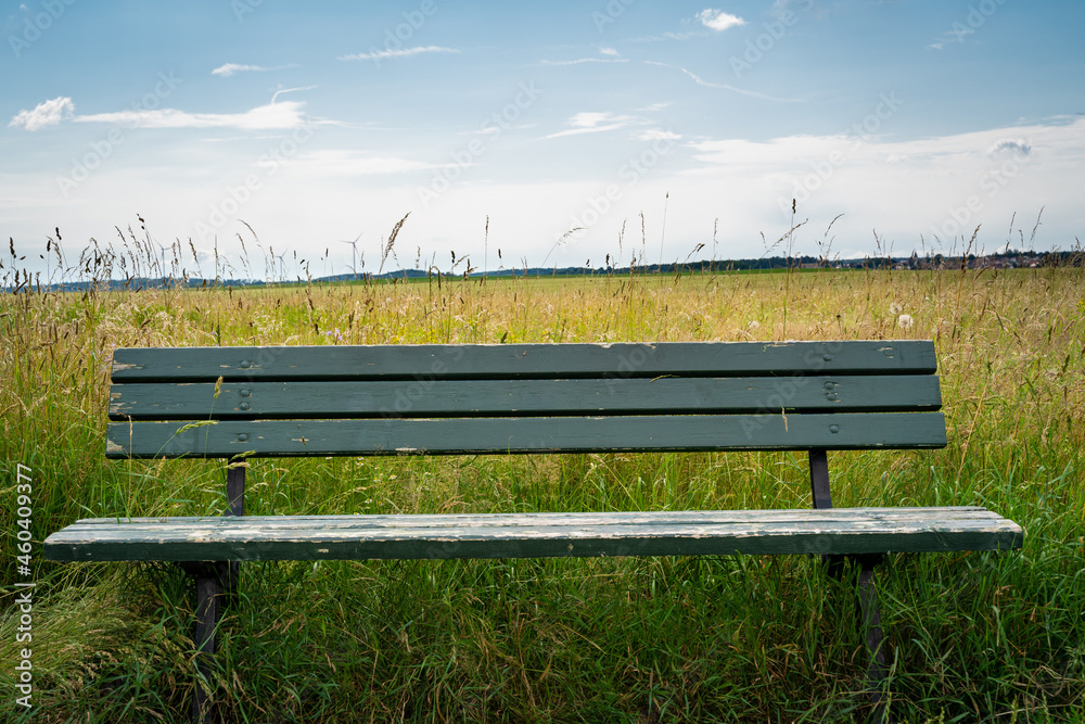 Old green wooden bench in the nature Old green wooden bench in the nature