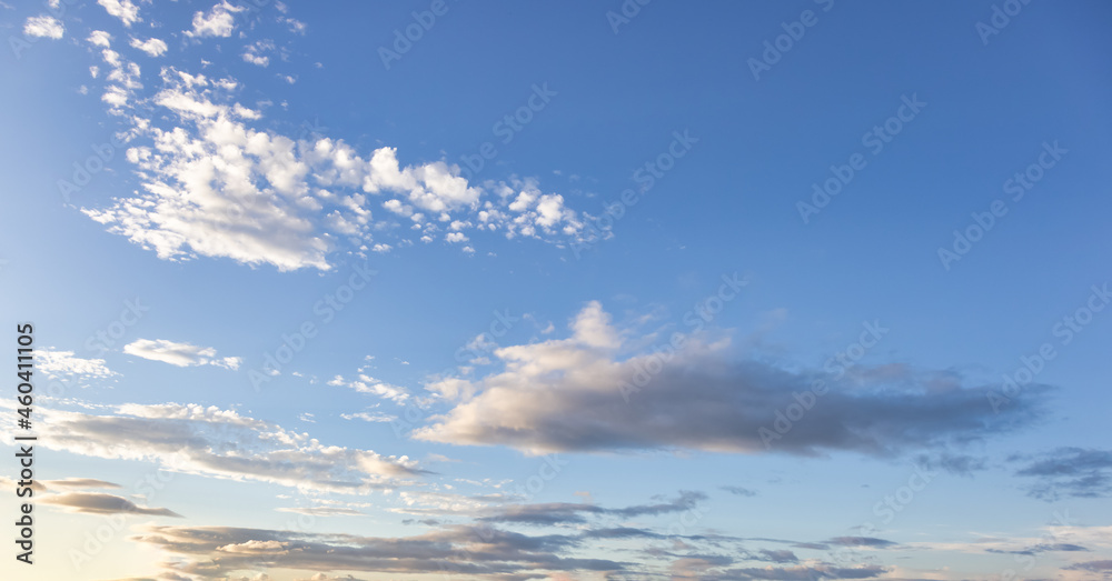View of colorful cloudscape during dramatic sunset. Taken on West Coast of Vancouver Island, British Columbia, Canada. Nature Background View of colorful cloudscape during dramatic sunset. Taken on West Coast of Vancouver Island, British Columbia, Canada. Nature Background