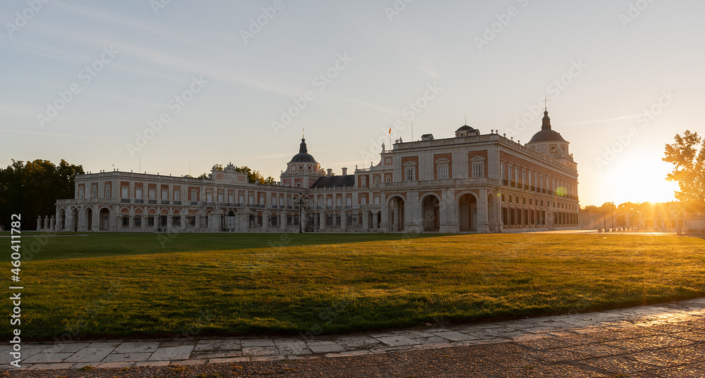 sunrise in royal palace of Aranjuez