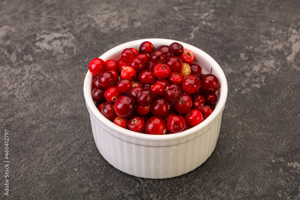 Sweet and tasty cranberry in the bowl Sweet and tasty cranberry in the bowl