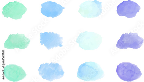 set watercolor shape