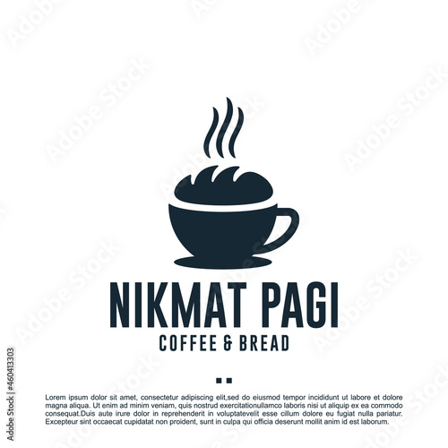 coffee and bread , logo design template