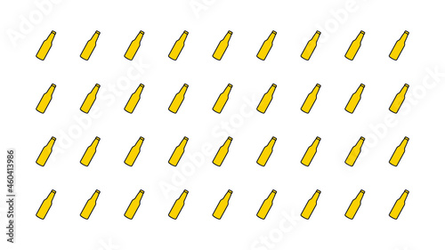 beer bottle on white background repetitive pattern without any seam