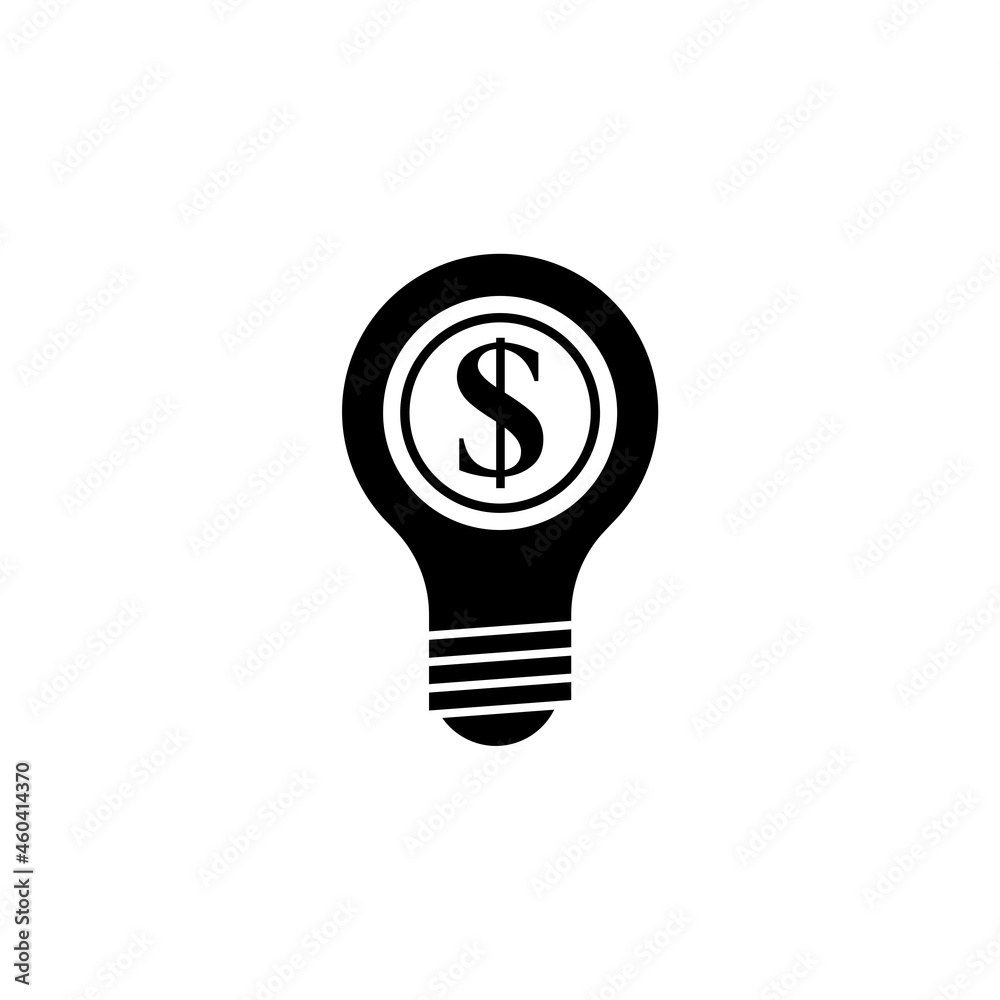 Light bulb with dollar symbol icon isolated on white background Light bulb with dollar symbol icon isolated on white background