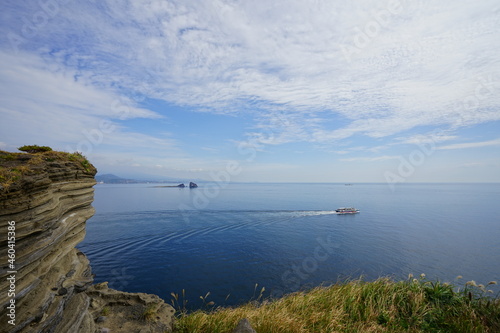 a wonderful seaside landscape with charming clouds