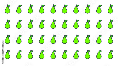 green pear pattern on white background without any seam-free vector download