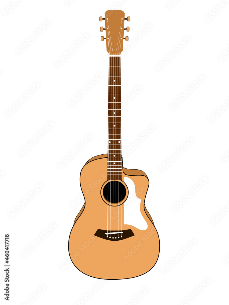 Flat guitar. illustration guitar accoustic