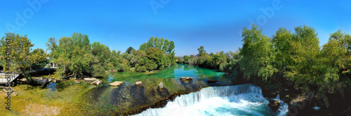 Waterfall Manavgat. Attractions in the vicinity of Side. Manavgat. Turkey. Antalya. Alania. View from above. Aerial photography