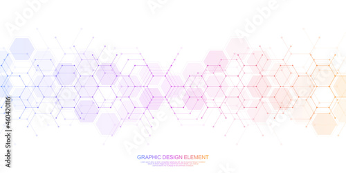 Abstract background and design element with hexagons pattern and geometric shapes for your drafting